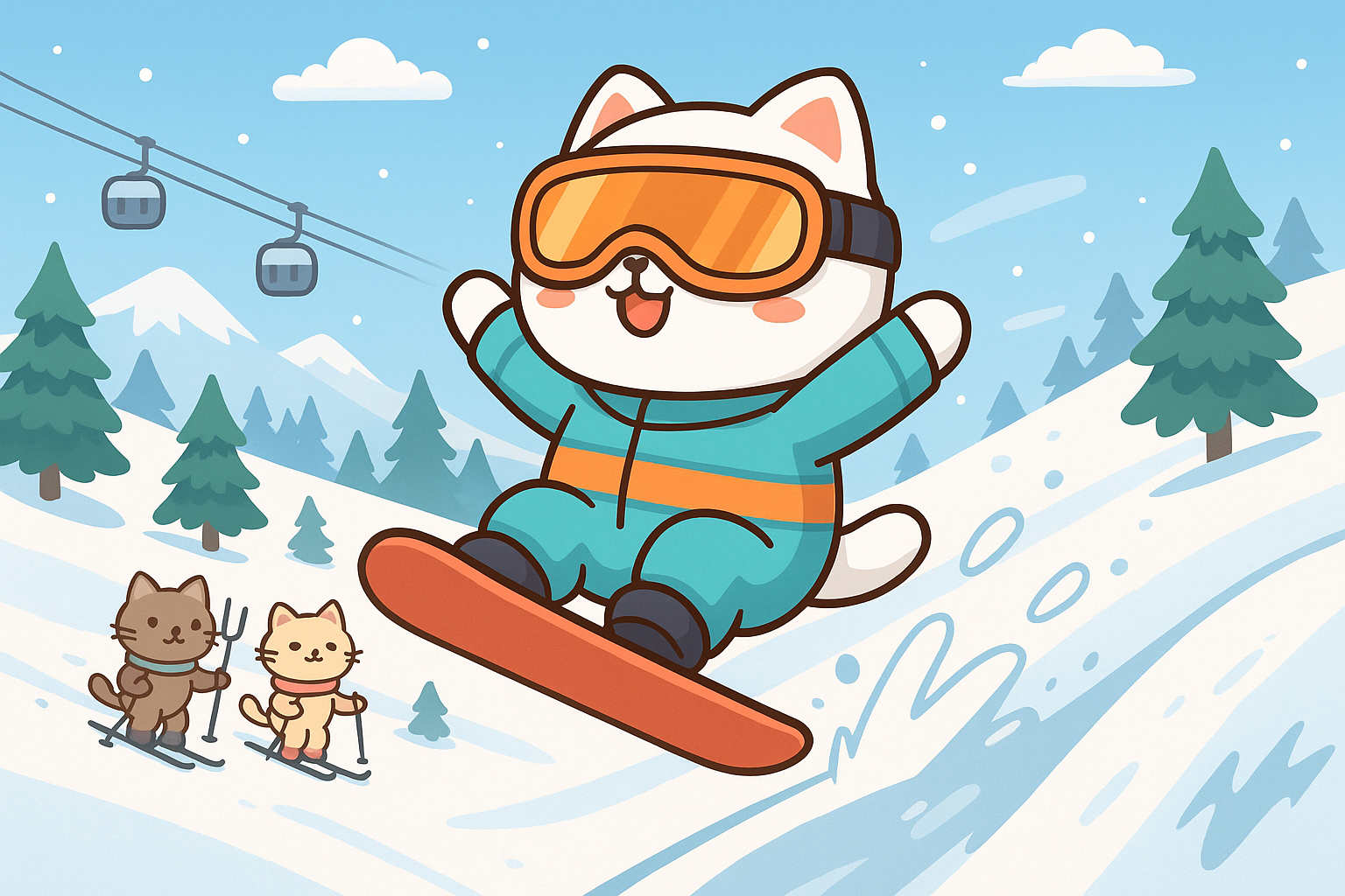 Snow Adventures Cat