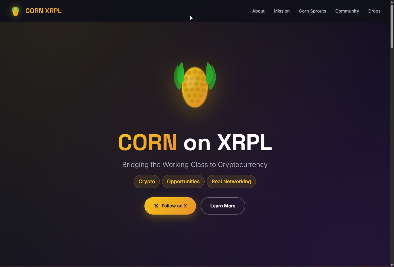 CORN on XRPL — marketing & community site