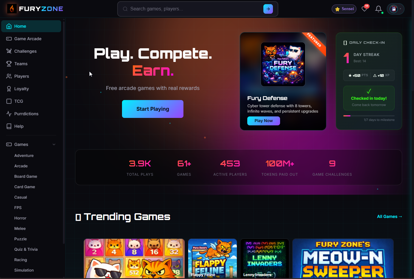 Fury Zone — Web3 gaming arcade